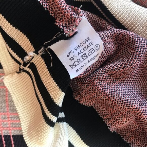 Dries Van Noten Check Print Knit Pullover Crew Sweater Preppy Top Short Sleeve L - Picture 8 of 16